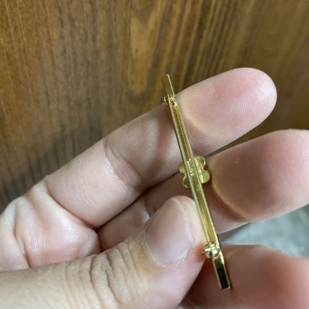 Vintage 1979 Avon Iceflower Bar Pin Brooch Ice Flower‎ Rhinestone Gold Tone 2